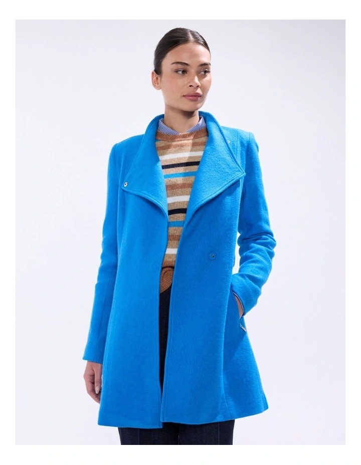 Ruby Felted Wool Coat in Bright Blue image 2