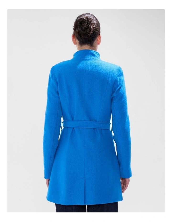 Ruby Felted Wool Coat in Bright Blue image 3
