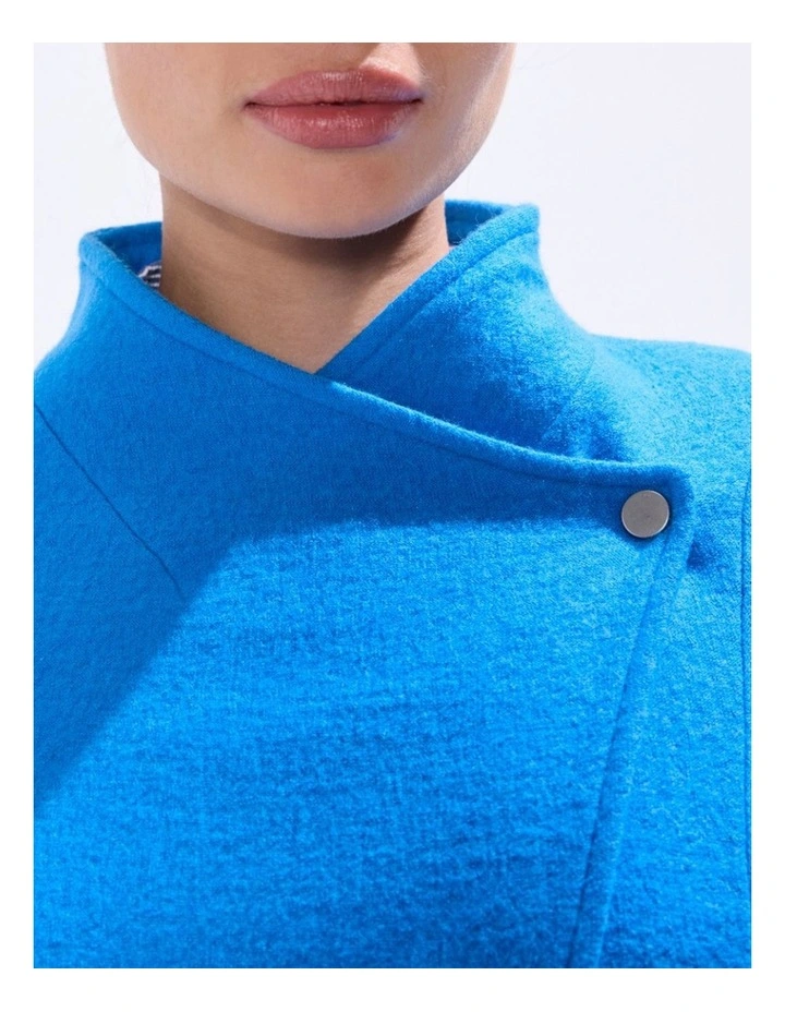 Ruby Felted Wool Coat in Bright Blue image 3