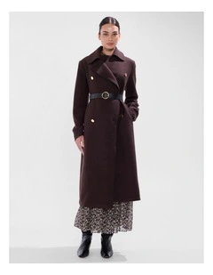 Aria Felted Wool Coat in Espresso