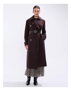 Aria Felted Wool Coat in Espresso