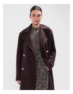 Aria Felted Wool Coat in Espresso