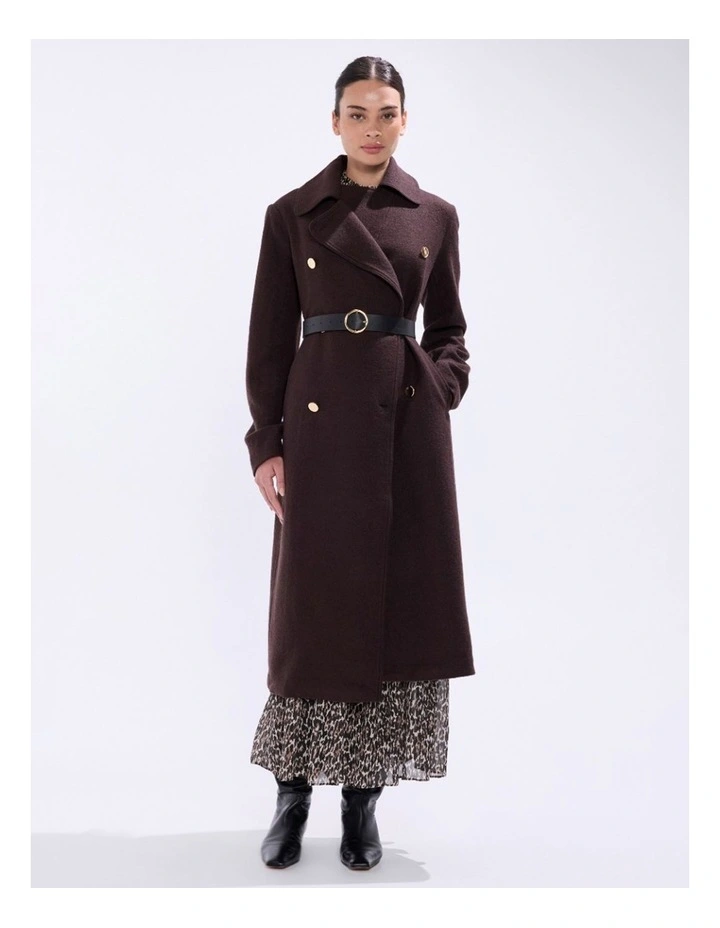 Aria Felted Wool Coat in Espresso image 1