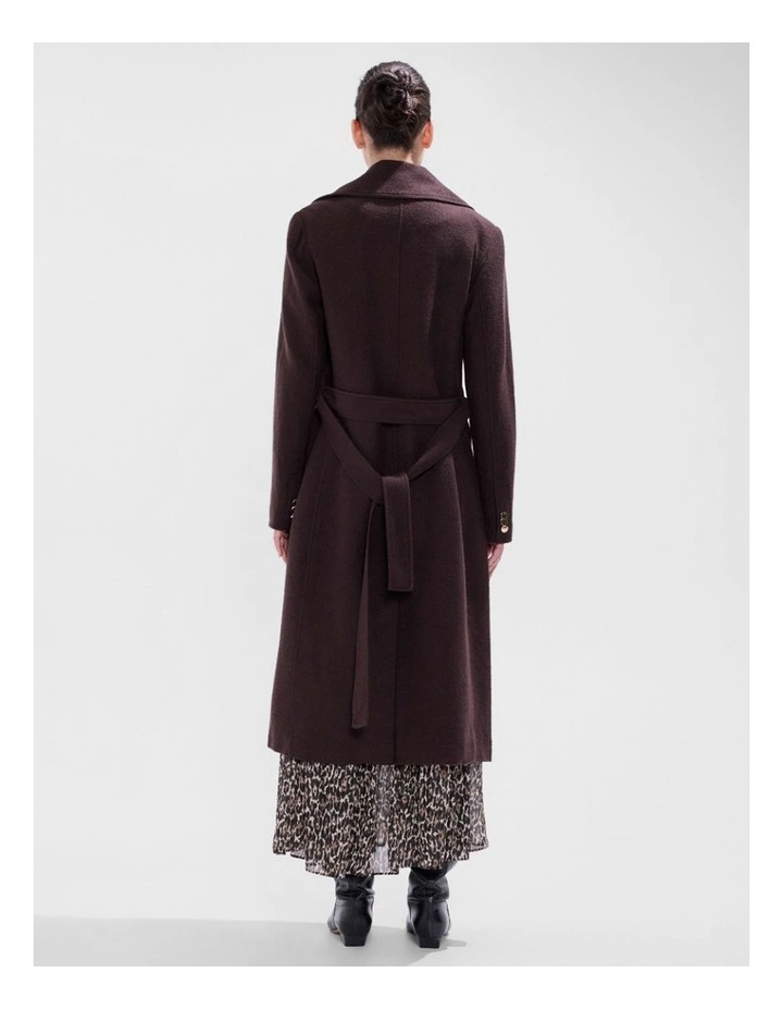 Aria Felted Wool Coat in Espresso image 3