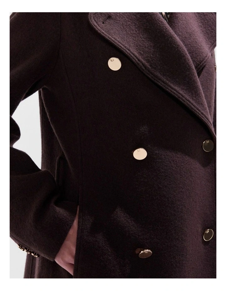 Aria Felted Wool Coat in Espresso image 4