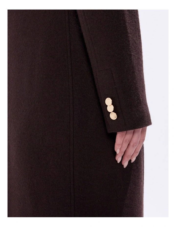 Aria Felted Wool Coat in Espresso image 4