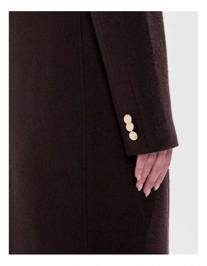 Aria Felted Wool Coat in Espresso image 5