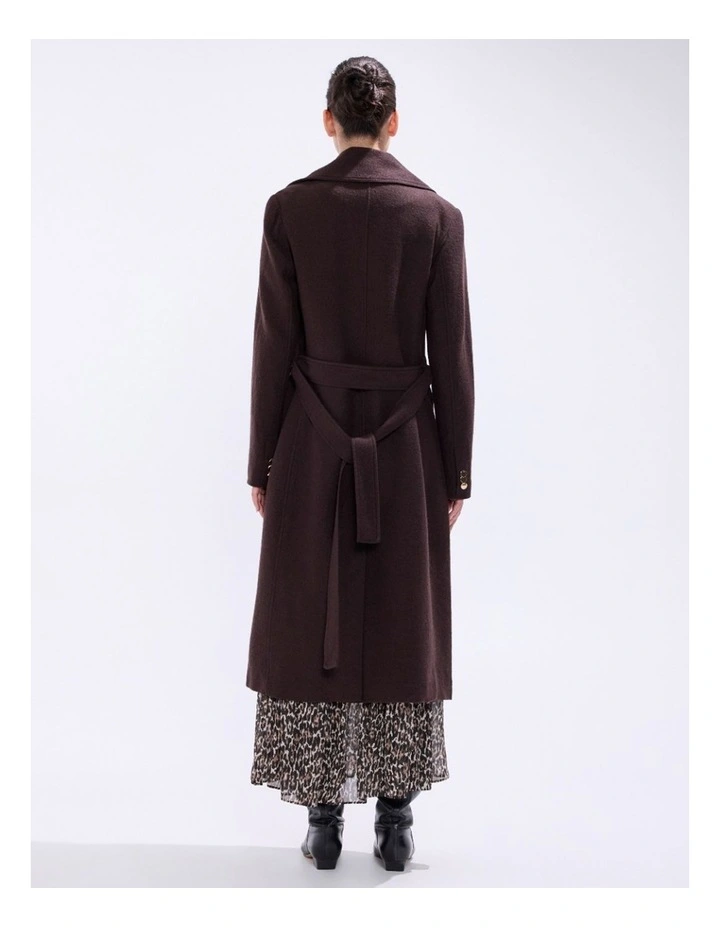 Aria Felted Wool Coat in Espresso image 5