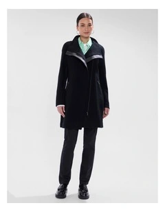 Sophie Felted Wool Coat in Black