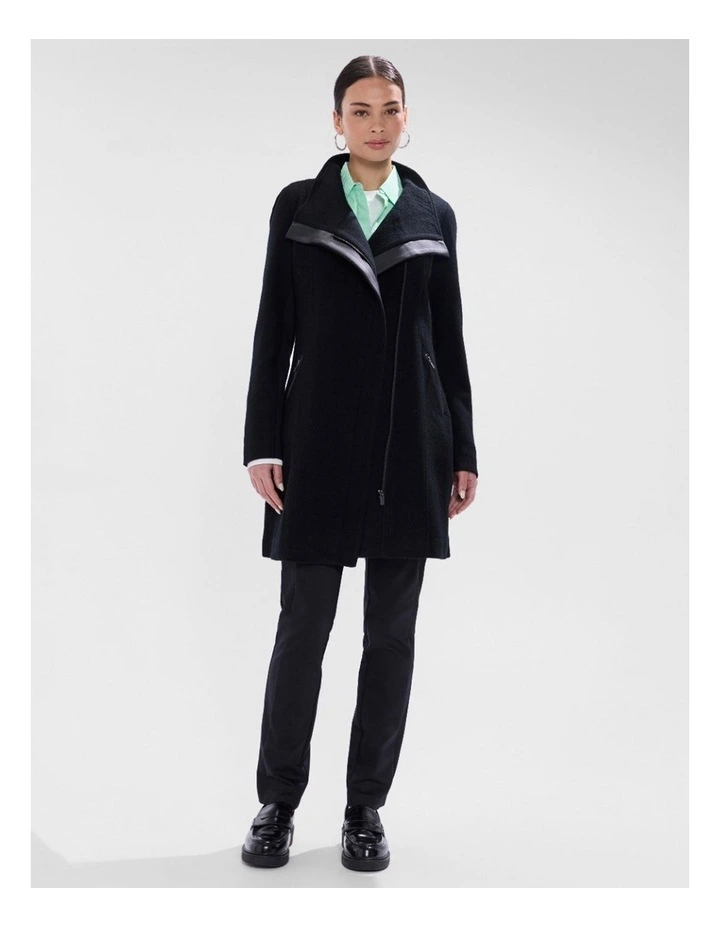 Sophie Felted Wool Coat in Black image 2