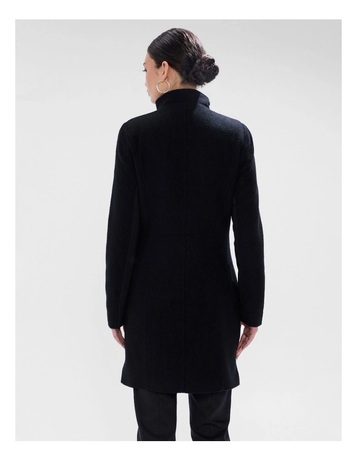 Sophie Felted Wool Coat in Black image 3