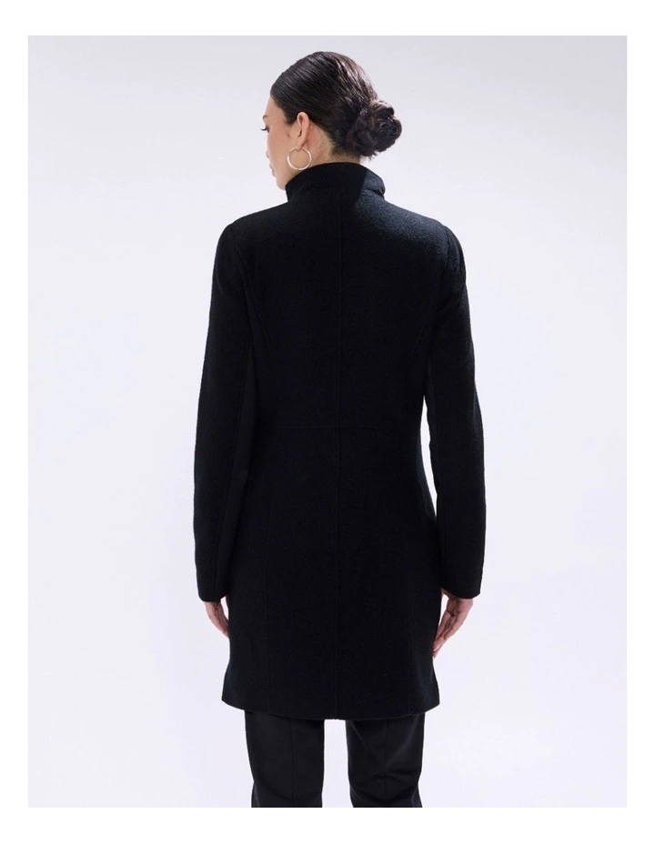 Sophie Felted Wool Coat in Black image 4