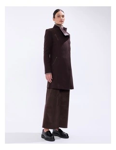 Sophie Felted Wool Coat in Espresso