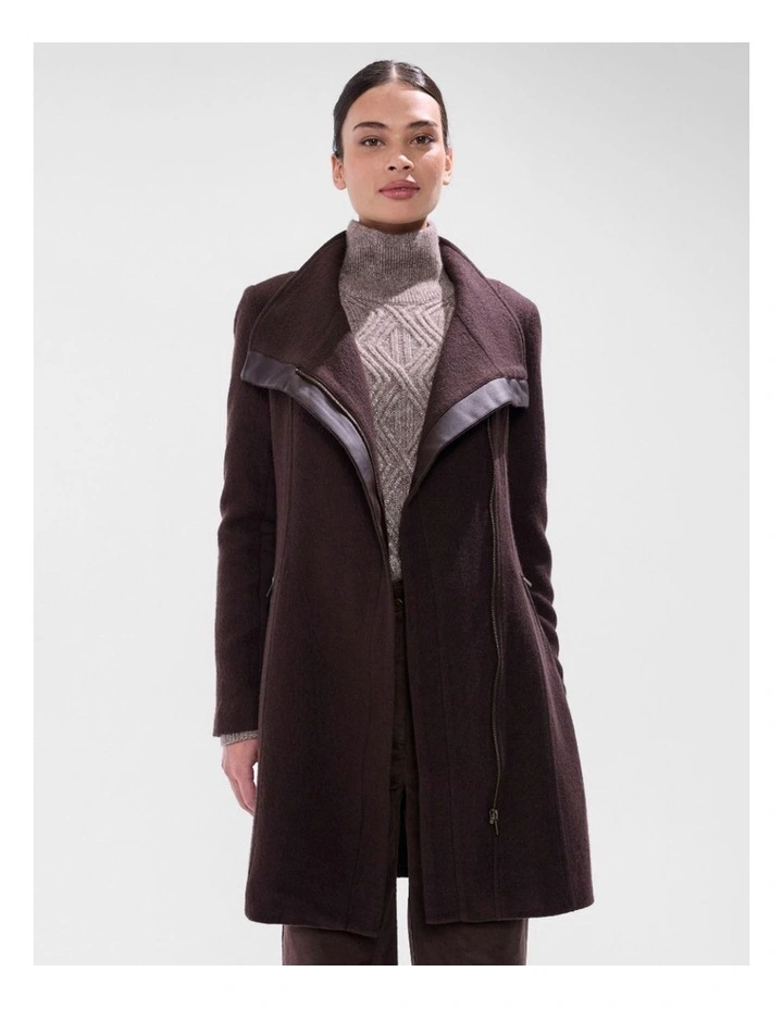 Sophie Felted Wool Coat in Espresso image 1