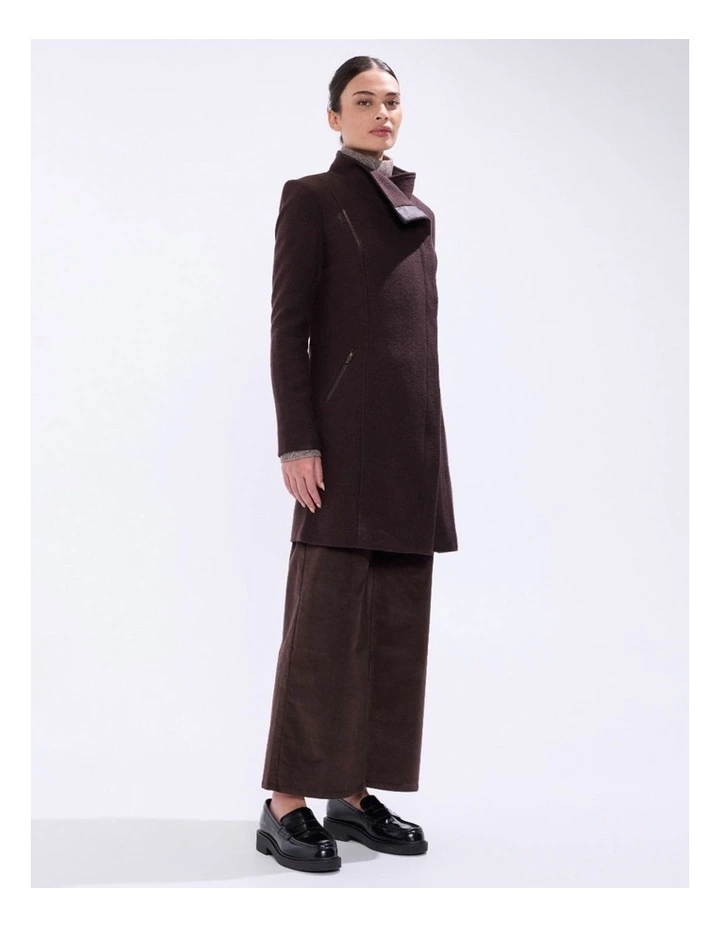 Sophie Felted Wool Coat in Espresso image 1