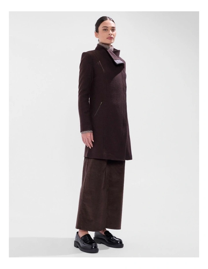 Sophie Felted Wool Coat in Espresso image 2