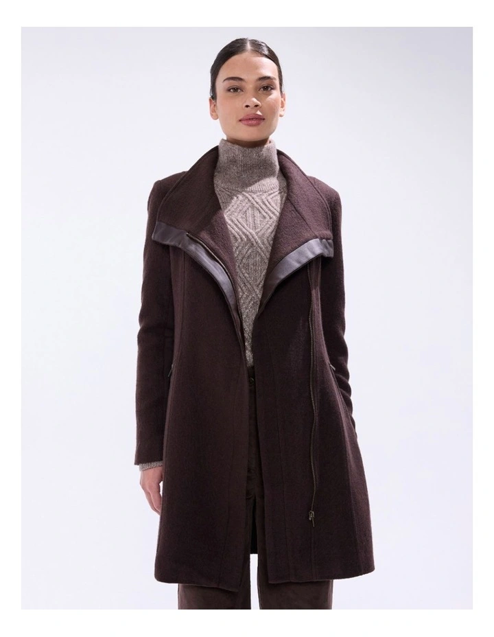 Sophie Felted Wool Coat in Espresso image 2