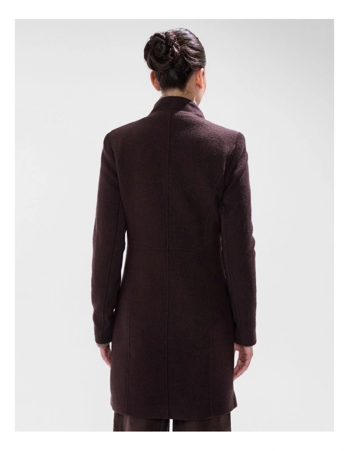 Sophie Felted Wool Coat in Espresso image 3