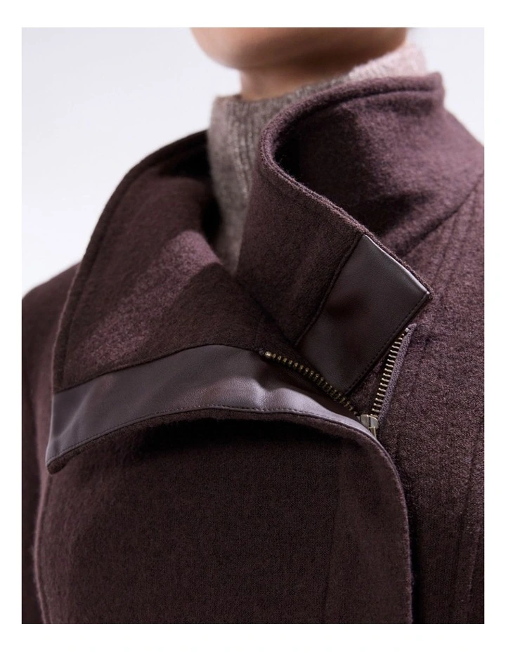Sophie Felted Wool Coat in Espresso image 3