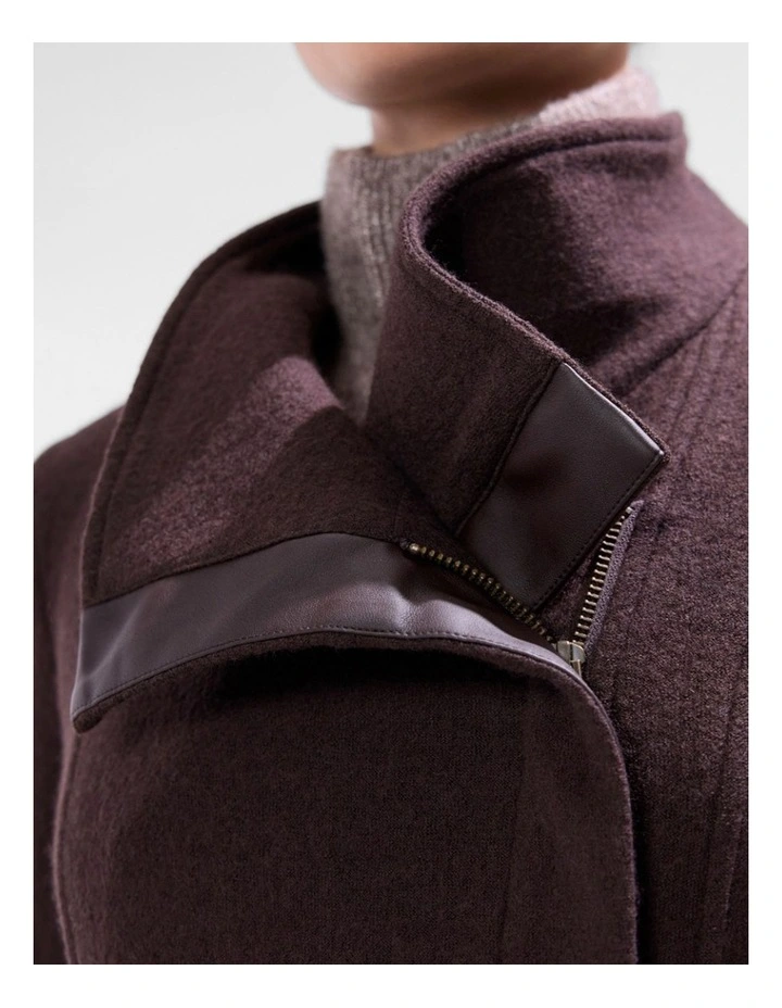 Sophie Felted Wool Coat in Espresso image 4