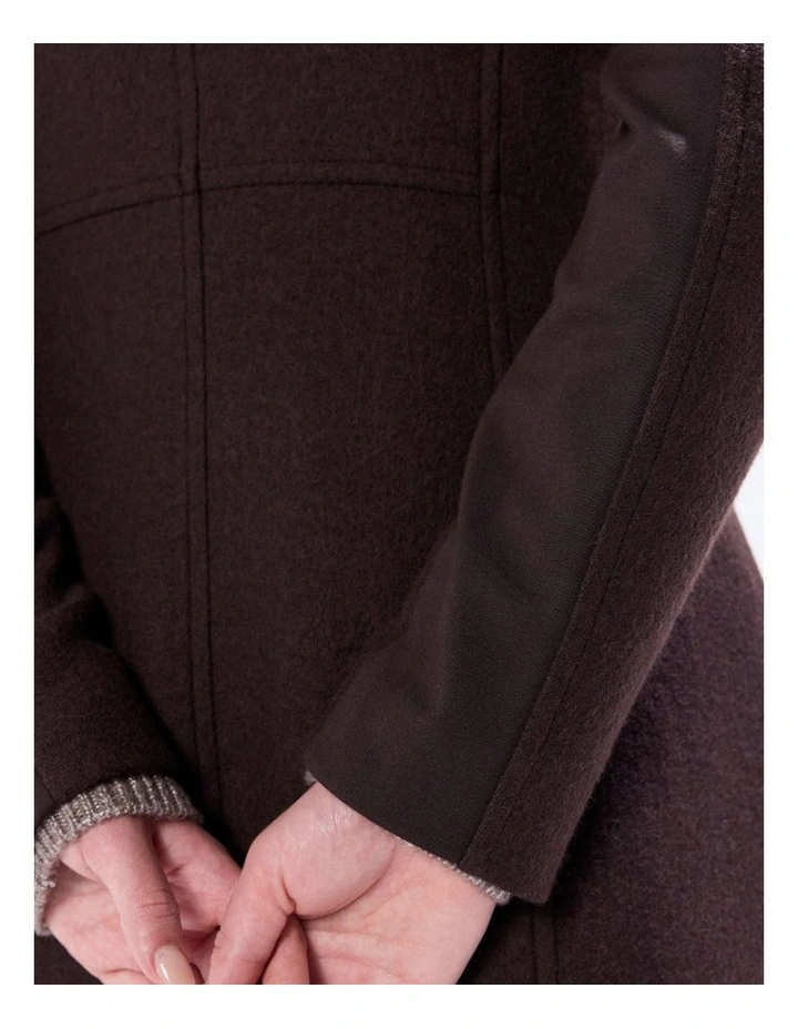 Sophie Felted Wool Coat in Espresso image 4