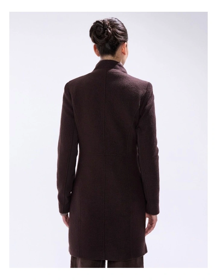 Sophie Felted Wool Coat in Espresso image 5