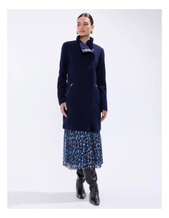 Sophie Felted Wool Coat in Moonlit Navy
