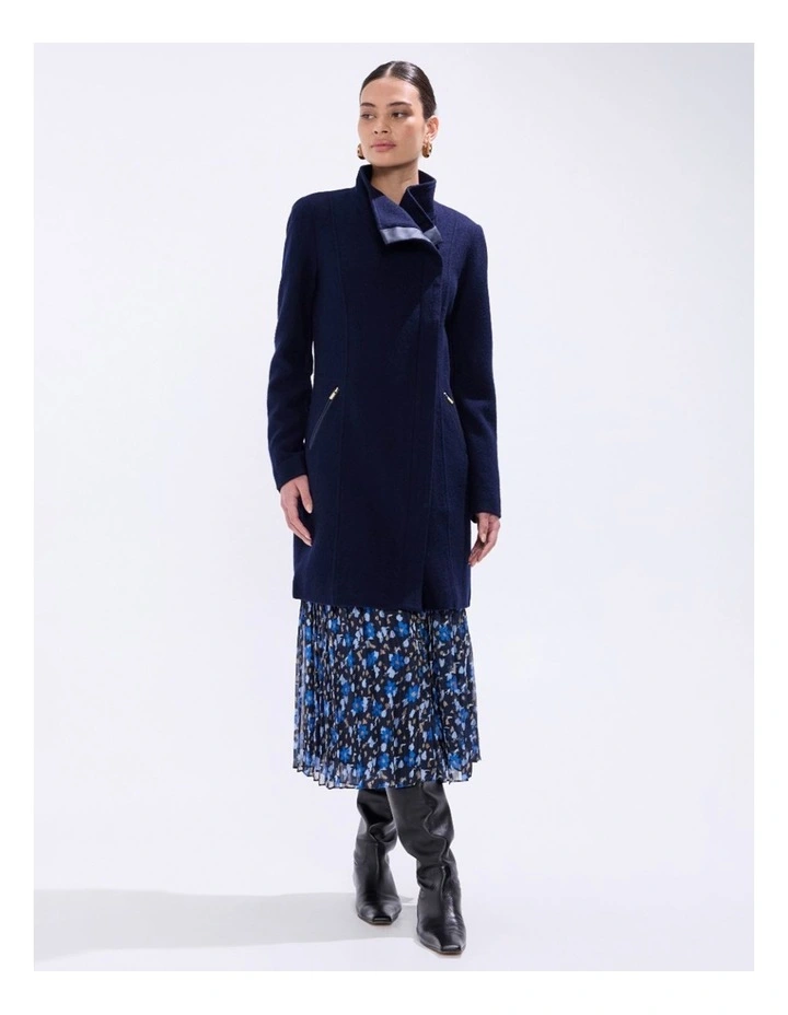 Sophie Felted Wool Coat in Moonlit Navy image 1
