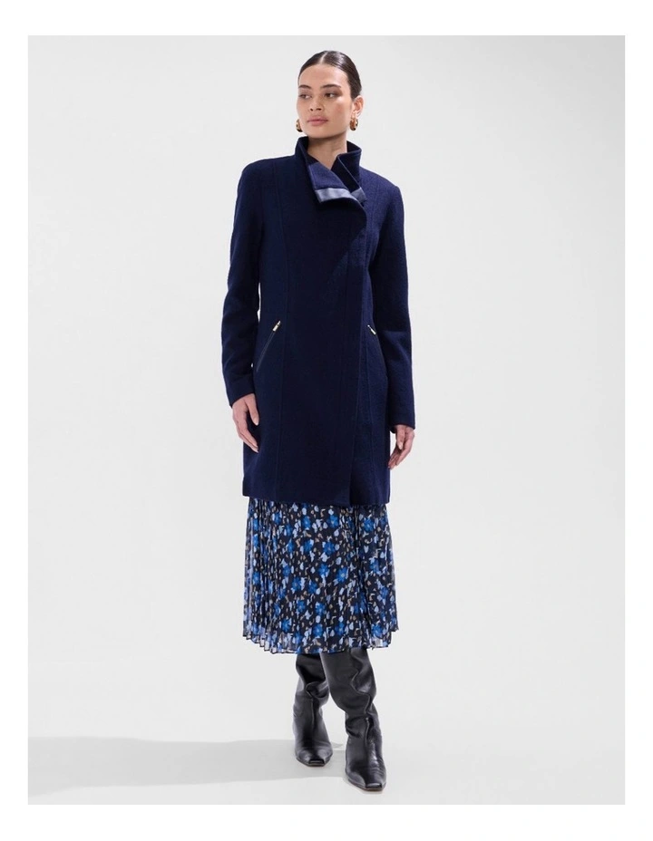 Sophie Felted Wool Coat in Moonlit Navy image 2
