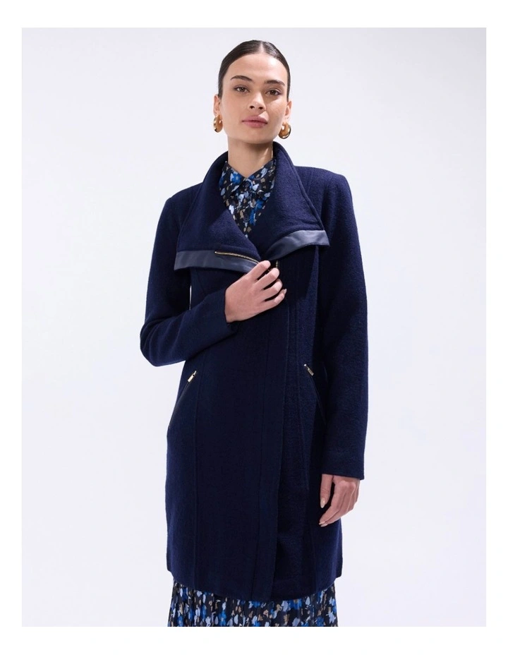 Sophie Felted Wool Coat in Moonlit Navy image 2