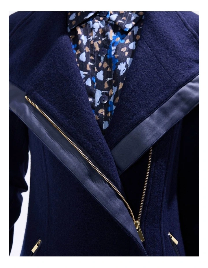 Sophie Felted Wool Coat in Moonlit Navy image 4