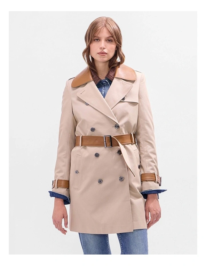 Polina Trench Coat in Sesame Brown image 1