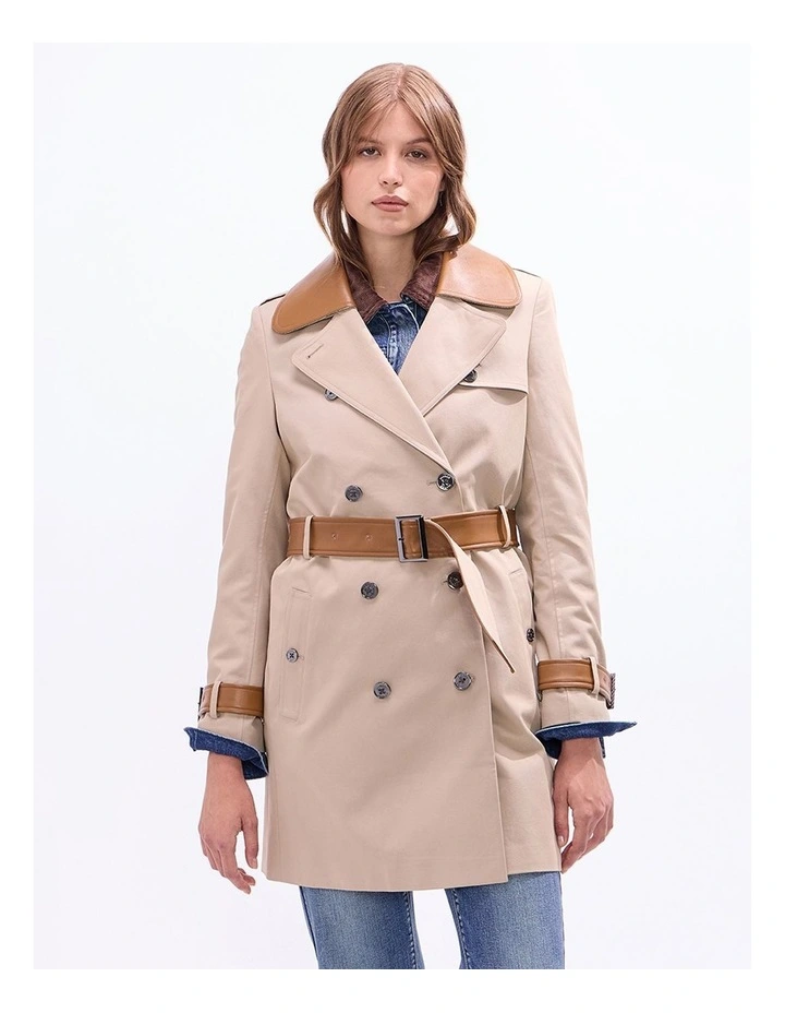 Polina Trench Coat in Sesame Brown image 2