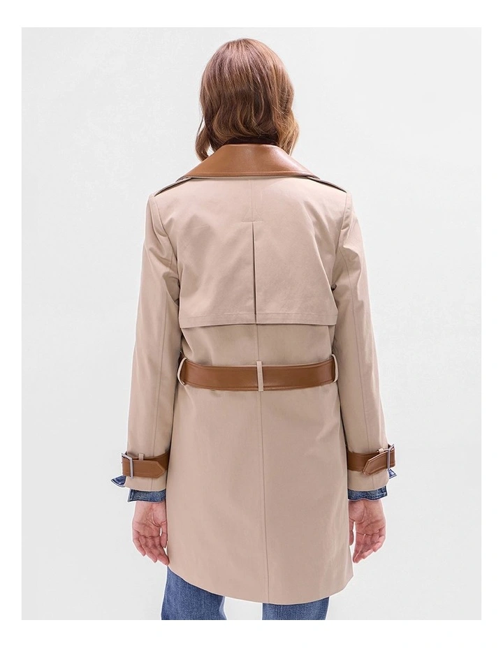 Polina Trench Coat in Sesame Brown image 3