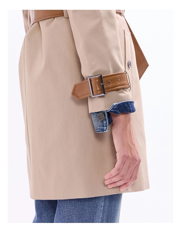 Polina Trench Coat in Sesame Brown image 3