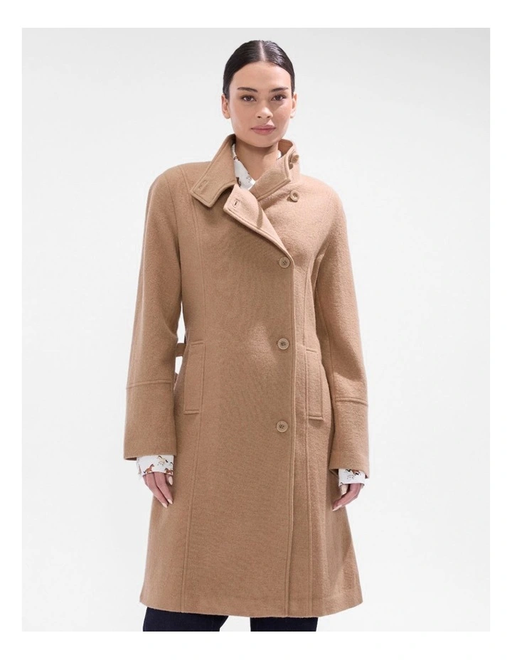 Francesca Felted Wool Coat in Camel image 1