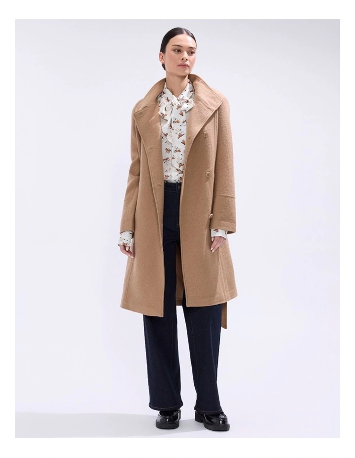 Francesca Felted Wool Coat in Camel image 1
