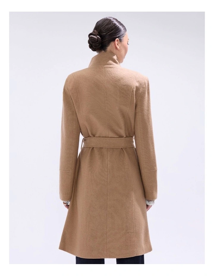 Francesca Felted Wool Coat in Camel image 4