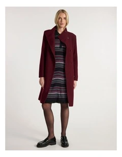 Francesca Felted Wool Coat in Ruby Port