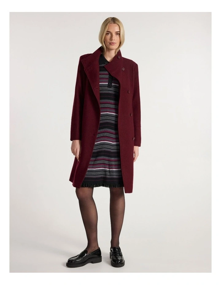 Francesca Felted Wool Coat in Ruby Port image 1