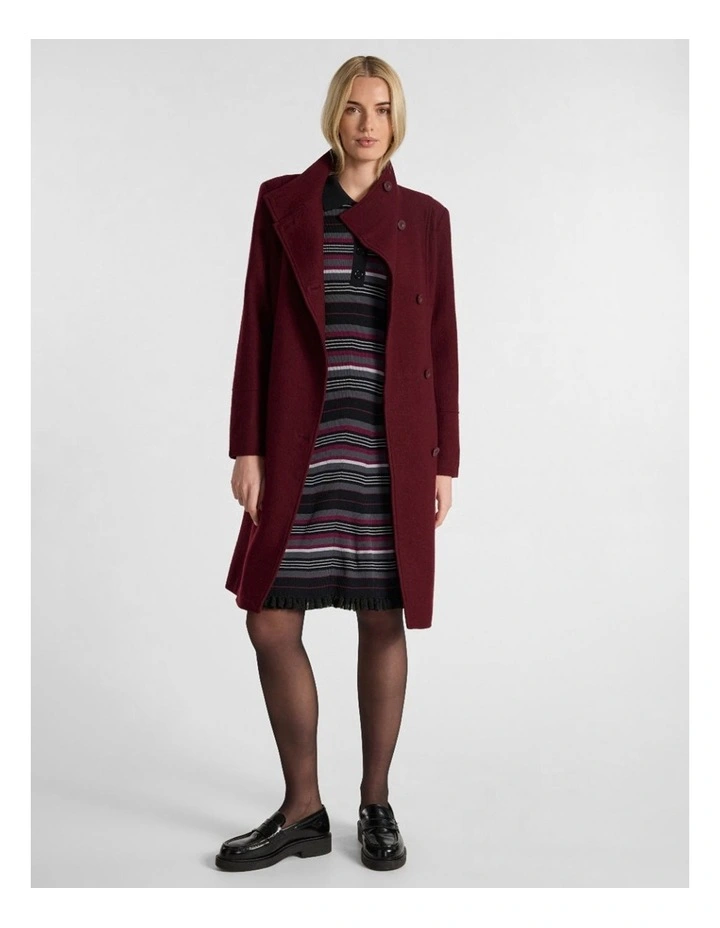 Francesca Felted Wool Coat in Ruby Port image 2
