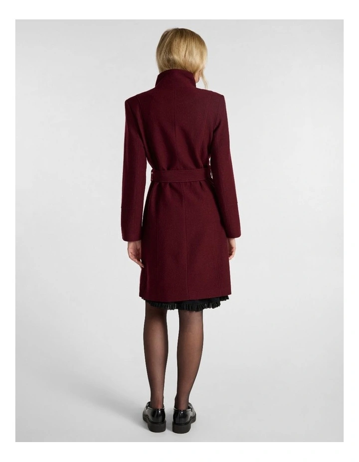 Francesca Felted Wool Coat in Ruby Port image 3