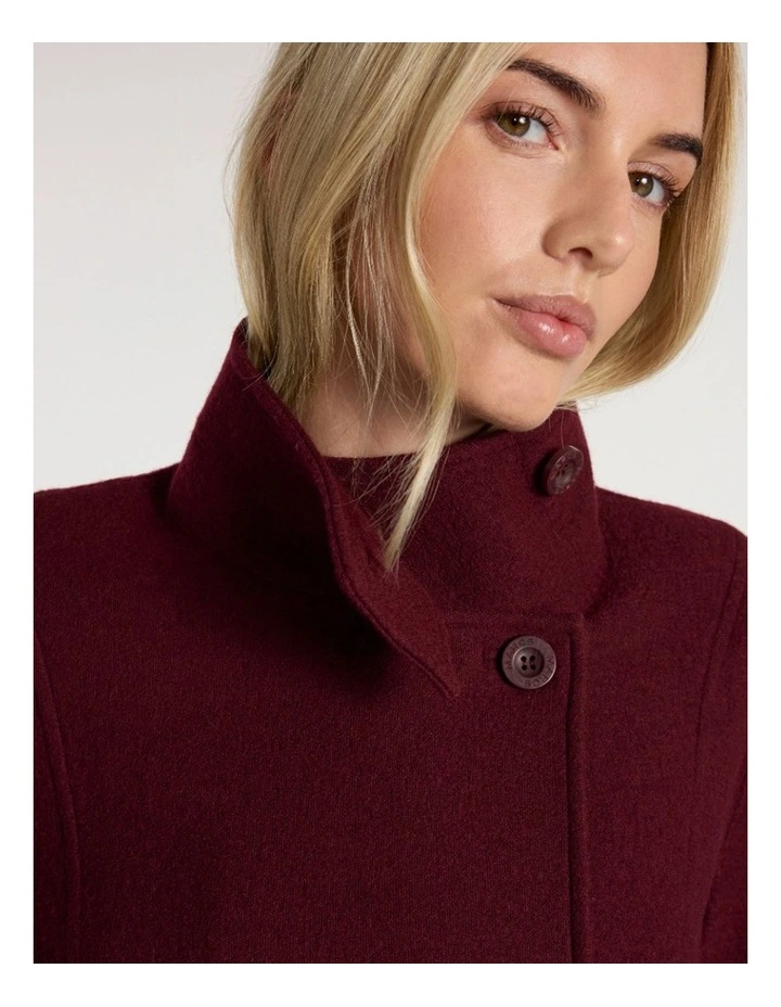 Francesca Felted Wool Coat in Ruby Port image 3