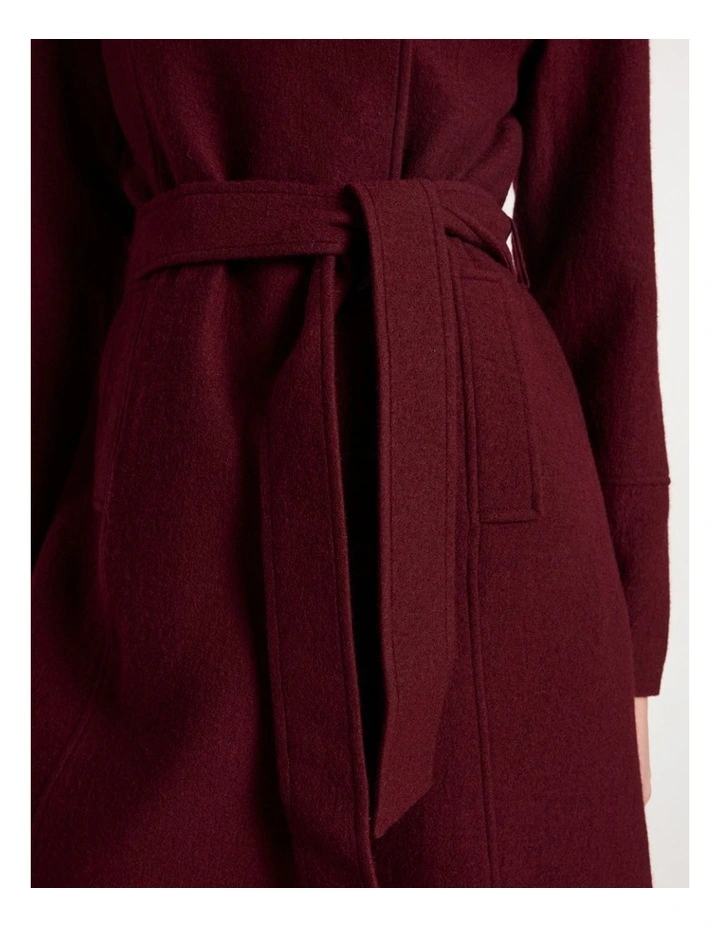 Francesca Felted Wool Coat in Ruby Port image 4