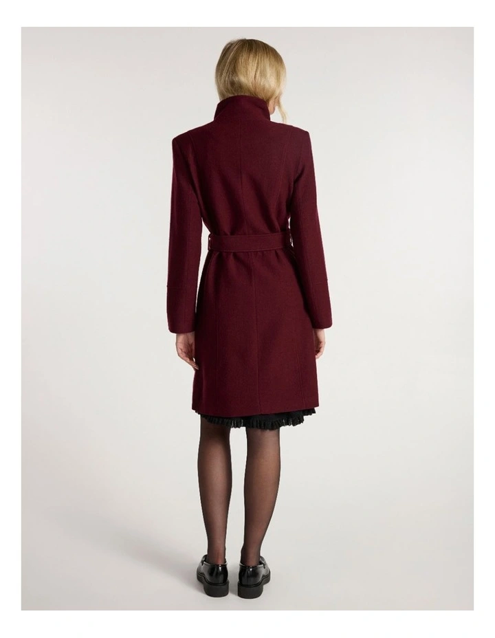 Francesca Felted Wool Coat in Ruby Port image 5