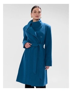Francesca Felted Wool Coat in Teal