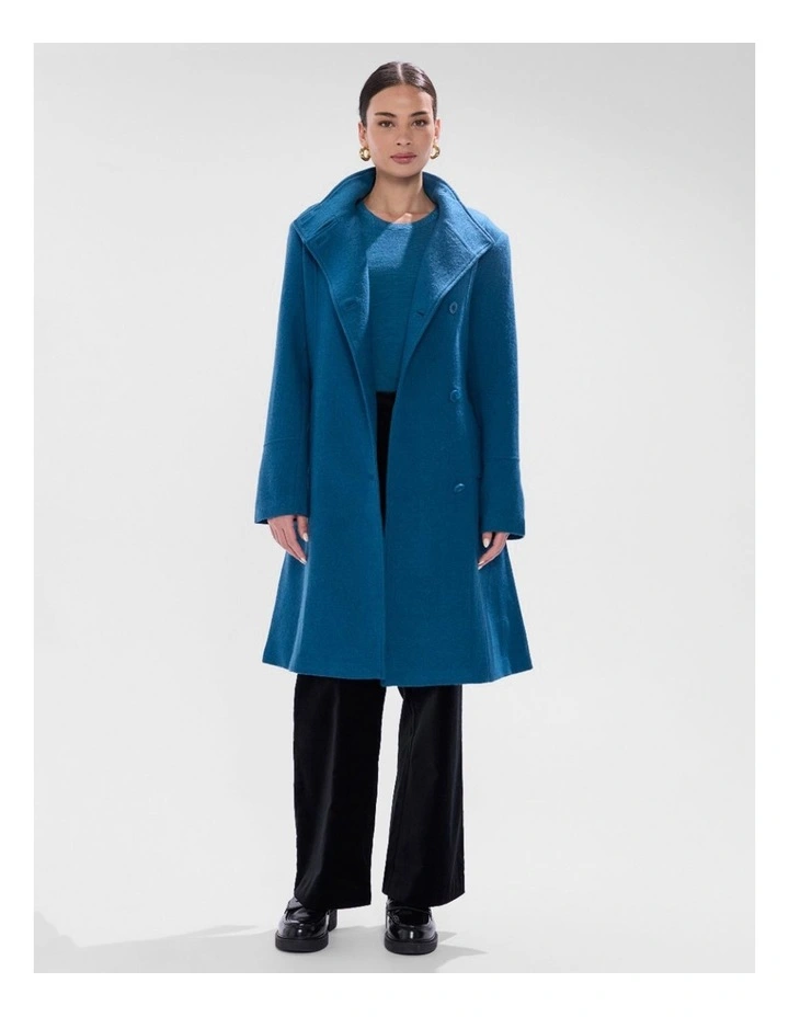 Francesca Felted Wool Coat in Teal image 2