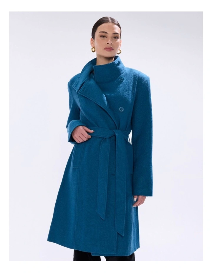 Francesca Felted Wool Coat in Teal image 2