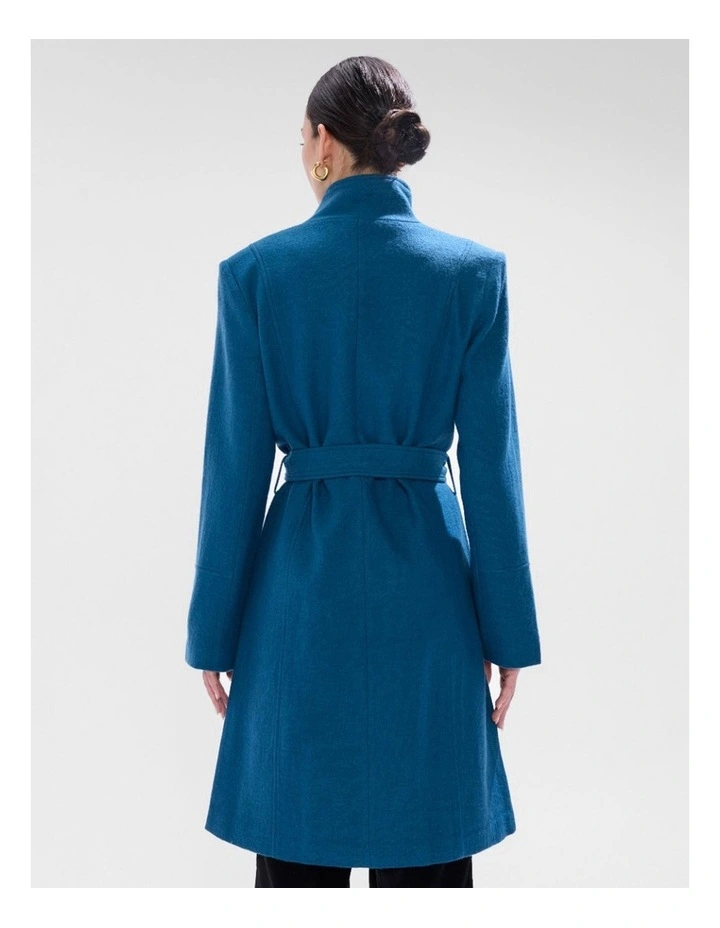 Francesca Felted Wool Coat in Teal image 3