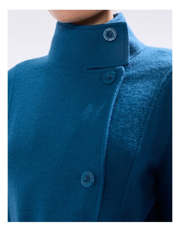 Francesca Felted Wool Coat in Teal image 3